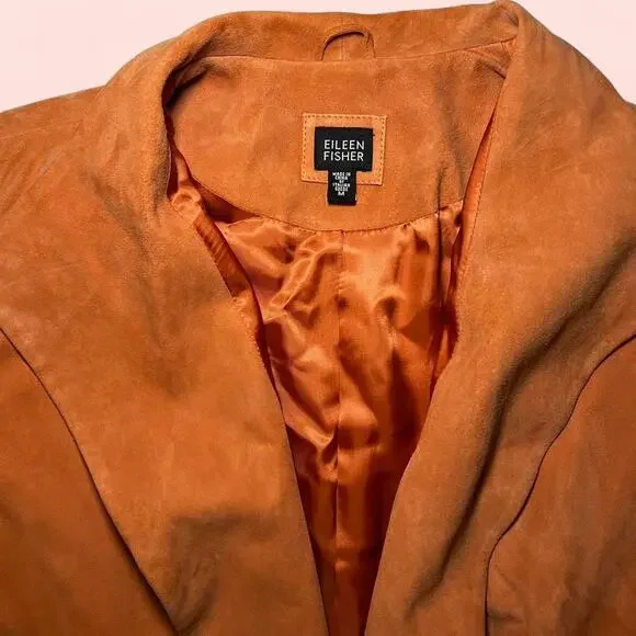Eileen fisher orange suede blazer - Picture 2 of 5